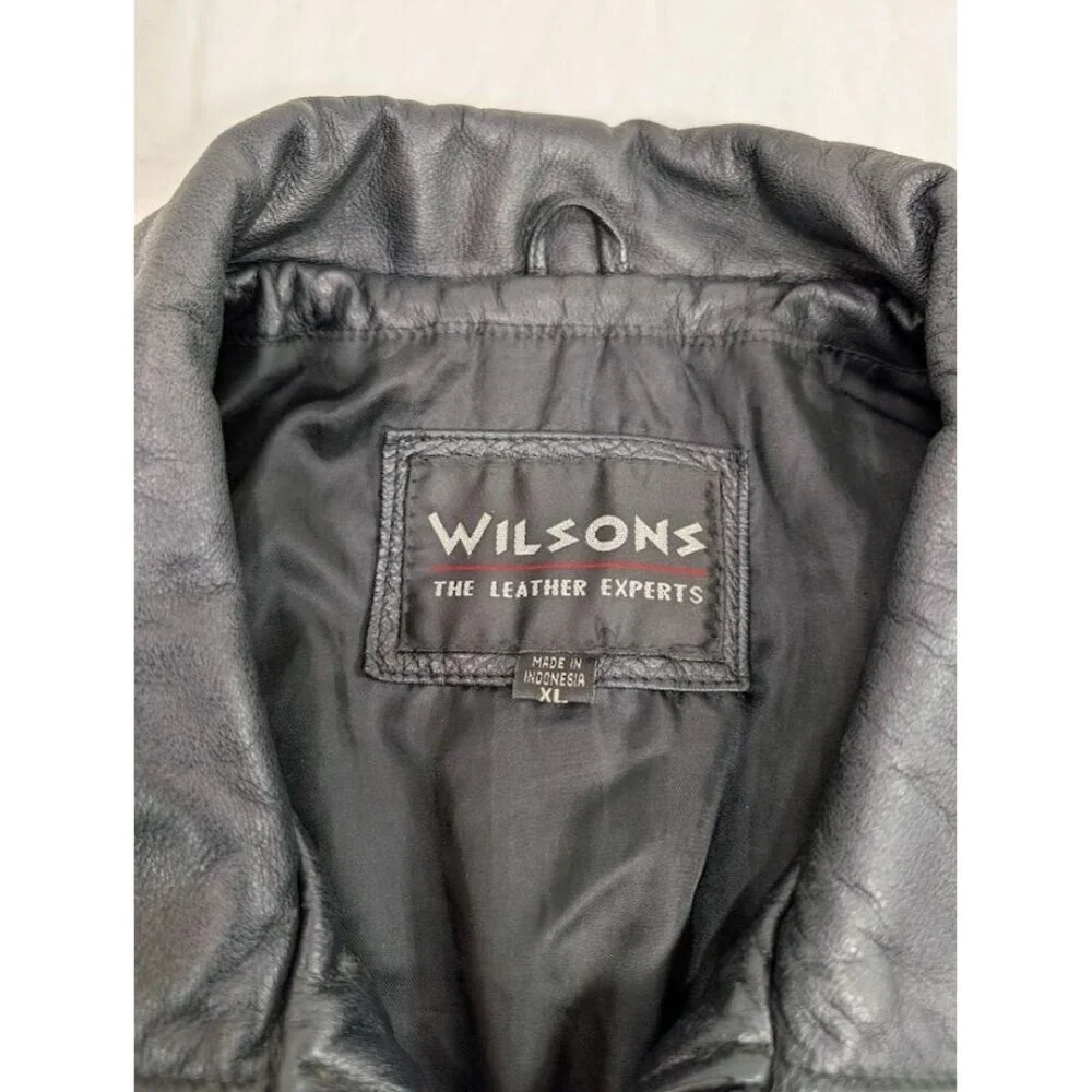 Wilsons Leather jacket women's size XL vintage 90s black moto - Picture 5 of 14
